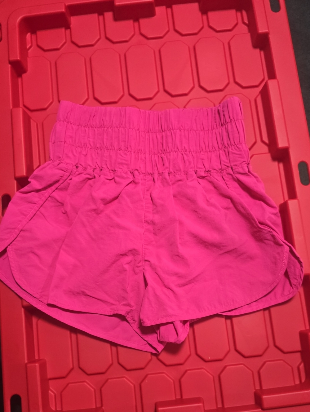 Zenana Outfitters Bright Pink Elastic-Waist Athletic Shorts
